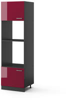 Vicco - Mikrowellenschrank R-line, Bordeaux Hochglanz, 60 Cm