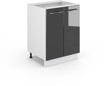 VICCO Unterschrank Fame-Line 60 cm Wei&szlig;/Anthrazit Hochglanz modern