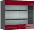 VICCO Glashängeschrank Fame-Line 80 cm Anthrazit/Bordeaux-Rot Hochglanz modern
