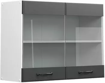 VICCO Glash&auml;ngeschrank R-Line 80 cm Wei&szlig;/Anthrazit Landhaus