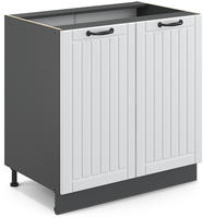 K&uuml;chenschr&auml;nke Fame-line, Wei&szlig; Landhaus, 80 Cm Mit Regal, Ohne Arbeitsplatte Vicco