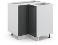 Eckunterschrank Fame-line, Anthrazit Landhaus, 80.5 Cm Ohne Arbeitsplatte, Vicco
