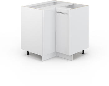 VICCO Eckunterschrank Fame-Line 81 cm Wei&szlig;/Wei&szlig; Hochglanz modern