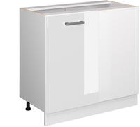Eckunterschrank R-line, Wei&szlig; Hochglanz, 86 Cm Ohne Arbeitsplatte Vicco