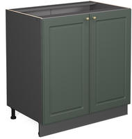 Sp&uuml;lenunterschrank Fame-line, Gr&uuml;n-gold Landhaus, 80 Cm Mit Regal, Ohne