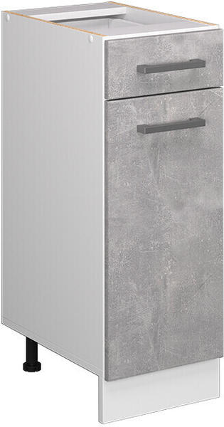 VICCO Schubladenunterschrank R-Line 30 cm Weiß/Beton modern