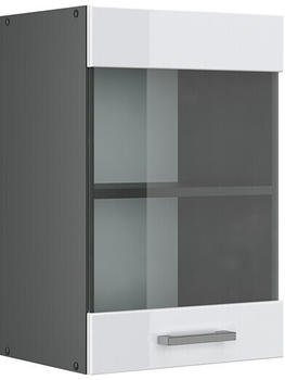 VICCO Glashängeschrank R-Line 40 cm Anthrazit/Weiß Hochglanz modern