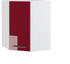 VICCO Eckhängeschrank Fame-Line 57 cm Weiß/Bordeaux-Rot Hochglanz modern