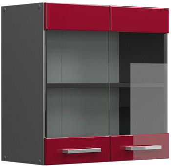 VICCO Glashängeschrank R-Line 60 cm Anthrazit/Bordeaux-Rot Hochglanz modern