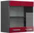 VICCO Glashängeschrank R-Line 60 cm Anthrazit/Bordeaux-Rot Hochglanz modern