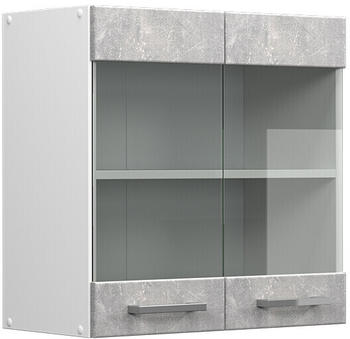 VICCO Glashängeschrank R-Line 60 cm Weiß/Beton modern