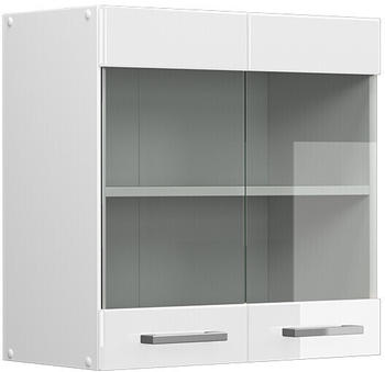 VICCO Glashängeschrank R-Line 60 cm Weiß/Weiß Hochglanz modern