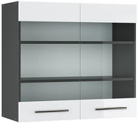 Vicco - K&uuml;chenglasschrank Fame-line, Wei&szlig; Hochglanz, 80 Cm