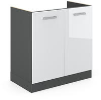 Vicco - Sp&uuml;lenunterschrank R-line, Wei&szlig; Hochglanz, 80 Cm Ohne Arbeitsplatte