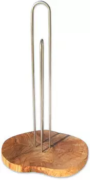 Olivenholz-erleben K&uuml;chenrollenhalter Design Olivenholz & Edelstahl (MF8)