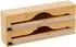 Relaxdays Folienspender 2 Rollen mit Schublade, Bambus, 14x33x7cm