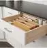 Relaxdays Folienspender 2 Rollen mit Schublade, Bambus, 14x33x7cm