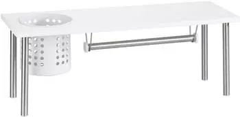Wenko Blanco K&uuml;chenregal mit Rollenhalter und Utensilienhalter, MDF, wei&szlig;, 55x21x18cm (54779100)
