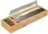 Relaxdays Folienspender für Schublade, Bambus & Edelstahl, 2 Rollen, 39,5x13x5,5cm (10027490)