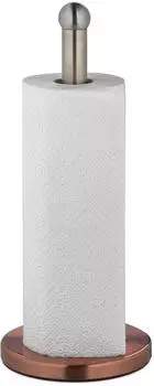 Relaxdays K&uuml;chenrollenhalter stehend, Edelstahl, silber/bronze, 35x15cm (10043314)