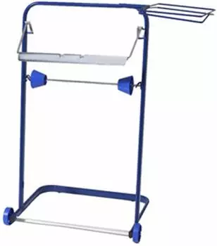 Fripa Bodenst&auml;nder f&uuml;r Putzrollen, Metall, blau, mit Abfallsackhalterung (2355000)
