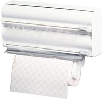 Relaxdays Wand K&uuml;chenrollenhalter Bambus, Papierrollenhalter zur Wandmontage, Halter