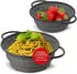 Coolinato Faltbares Silikonsieb 2er-Set 20 & 24cm Grau, BPA-frei, hitzebeständig 230°C (COOLSIEB2GR)