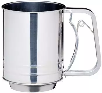 Kitchen Craft Mehlsieb mit Abzugsmechanismus, Edelstahl, 500g