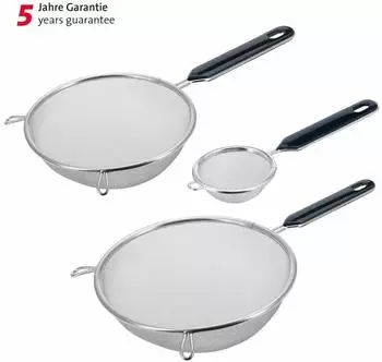 Westmark Sieb-Set 3-tlg., Teesieb &oslash;7cm + Haushaltssieb &oslash;16cm + &oslash;20cm, Kunststoff/Edelstahl, silber/schwarz (128122E6)