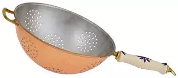 ich-zapfe Kupfersieb mit verzinnter Innenseite und Porzellangriff, 24cm