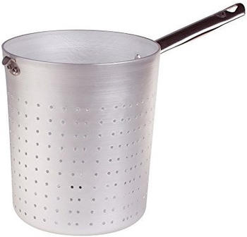 Pentole Agnelli Nudelsieb Zylindrische aus Aluminium mit Griff aus Edelstahl, Silber 22 cm