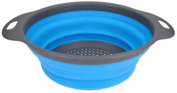 Mumbi Küchensieb faltbar/klappbar, Seiher mit 19,5cm Durchmesser rund, blau/grau