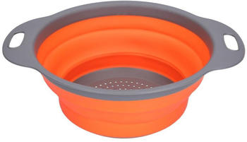 Mumbi Küchensieb faltbar/klappbar, Seiher mit 19,5cm Durchmesser rund, orange/grau