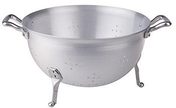 Pentole Agnelli Nudelsieb A 3 Füße, BLTF-Aluminium, mit 2 Griffen aus Edelstahl, Silber 28 cm