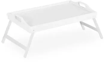 Relaxdays Tabletttisch 2xklappbares Betttablett wei&szlig;