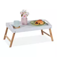 Relaxdays - Betttablett Klappbar, Essenstablett Mit F&uuml;&szlig;en, Fr&uuml;hst&uuml;ck Im Bett,