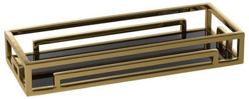 Fink Living MERANO Tablett - goldfarben-schwarz - 40x15x6 cm