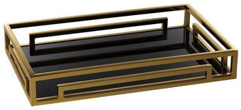 Fink Living MERANO Tablett - goldfarben-schwarz - 40x25x6 cm