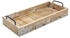 Spetebo Holz Deko Tablett mit Griffen aus Metall 45x 20 cm