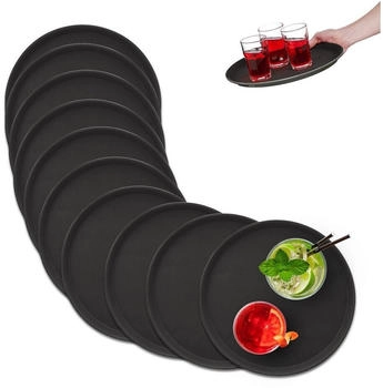 Relaxdays Serviertablett Kaffeetablett Kellnertablett 10er Set