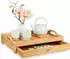 Relaxdays Bambus Serviertablett, entnehmbare Schublade, Frühstückstablett mit Griffen, H x B x T: 10 x 43 x 31 cm, natur
