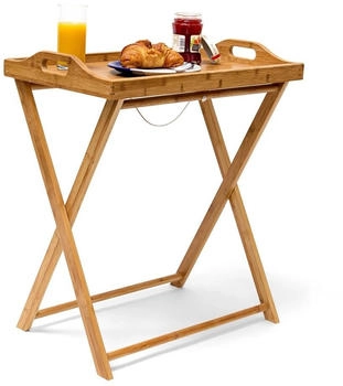 Relaxdays Tabletttisch, Bambus, HxBxT: 63,5 x 55 x 35 cm
