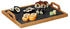 Relaxdays Serviertablett, Schieferplatte, 2 Henkel, Schiefer, Deko Accessoire, Küche, H x B x T: 6 x 40,5 x 32 cm, natur