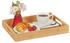 Relaxdays Tablett Bambus Serviertablett Frühstückstablett Küchentablett Rechteckiges Tray