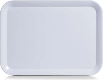 Zeller Zeller 26696 Melamintablett, Weiß, 43.5 x 32.5 cm Serviertablett, stapelbar, Kratzfest