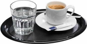 APS 84251 Serviertablett KAFFEEHAUS, 26 x 20 cm, Höhe 1,5 cm, Melamin, schwarz