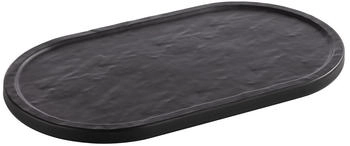 APS 85099 Tablett SLATE, Serviertablett, Melamin, schwarz, 28 x 15,5 x 1 cm