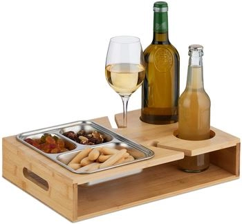 Relaxdays Couchbar mit Edelstahlschale (10049430)
