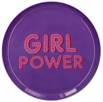 Gift Company Rundes Dekotablett XS Girl Power Flieder Melamin flieder