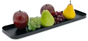 Spetebo Kerzen-Tablett rechteckig Metall schwarz 50x13cm (4080)